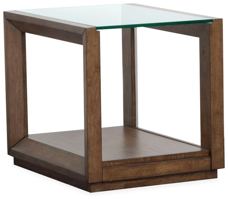 Sebastian Cinnamon Rectangular Glass Top End Table
