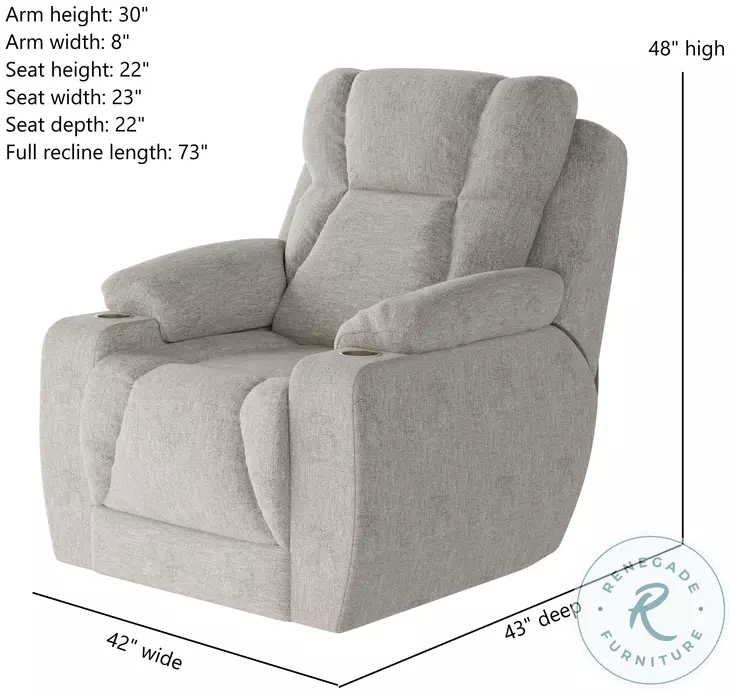 Challenger Athens Natural Power Headrest Wall Hugger Big Mans Recliner