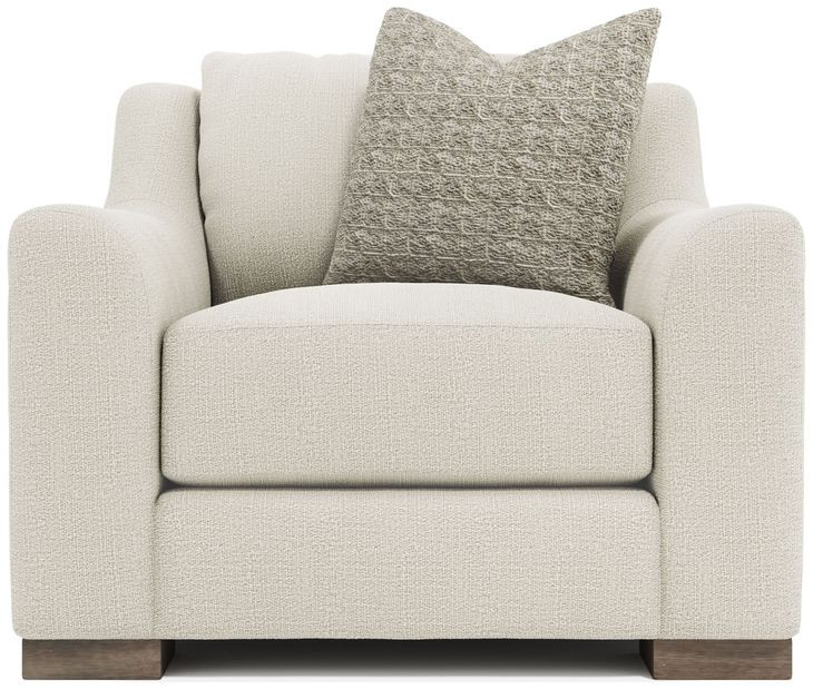 Gabi Beige Upholstered Lounge Chair with Pillow