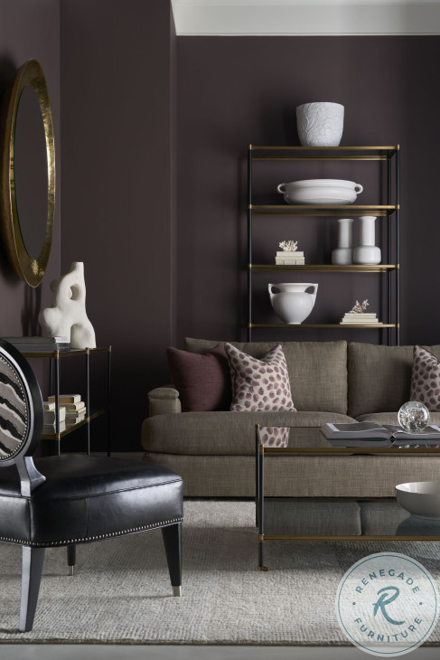 Asher Smoke Grey Glass And Brass Cocktail Table
