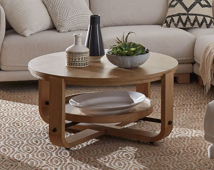Escape Glazed Natural Oak Cocktail Table
