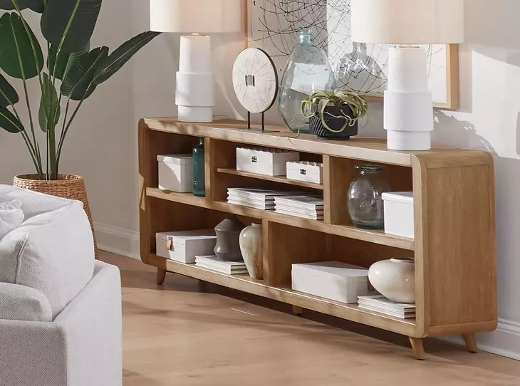 Escape Glazed Natural Oak 72" Console