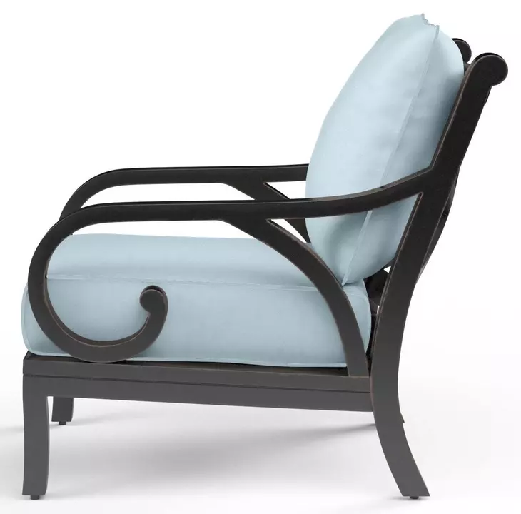Monterey Canvas Skyline Upholstered Outdoor Club Chair with Self Welt
