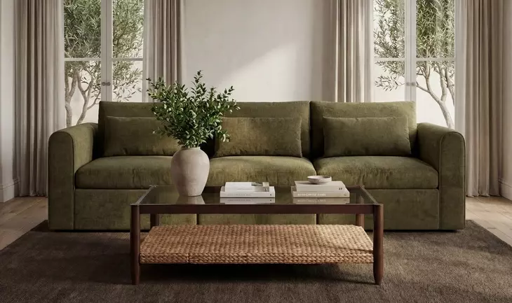 Beth Brown Rectangular Glass Top Coffee Table
