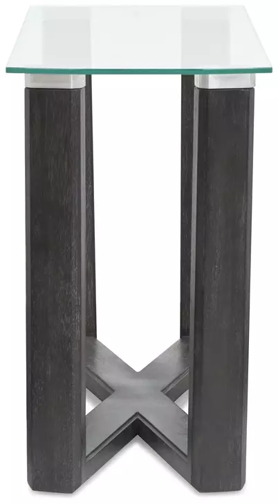 Ironvale Black Truffle Rectangular Glass Top Occassional Table Set