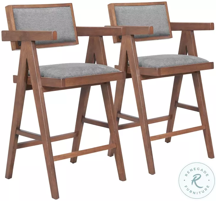 Delhi Gray Counter Height Stool Set Of 2