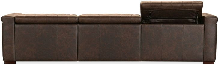 Savion Deux 43" Brown 3-Seater Sofa with Dual Power Recliners and Triple Power Headrests