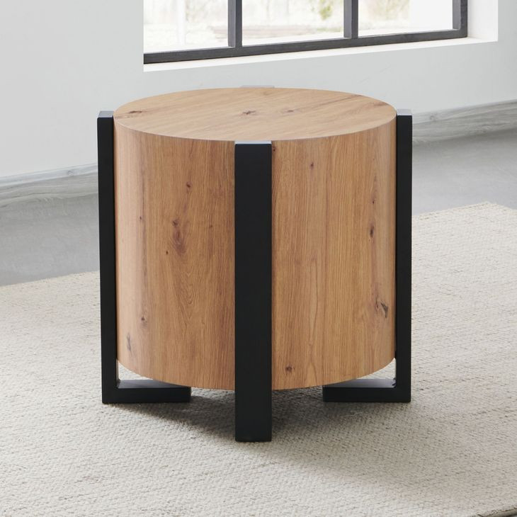 Darcie Brown Round End Table