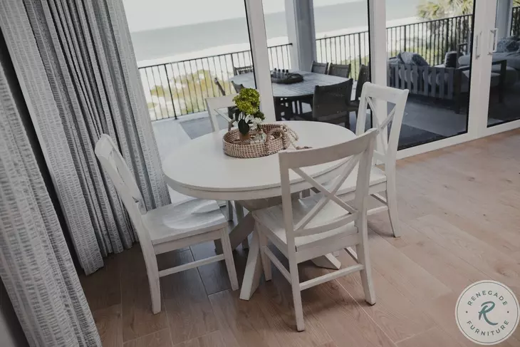 Bay Harbor Weathered White 45" Round Dining Table