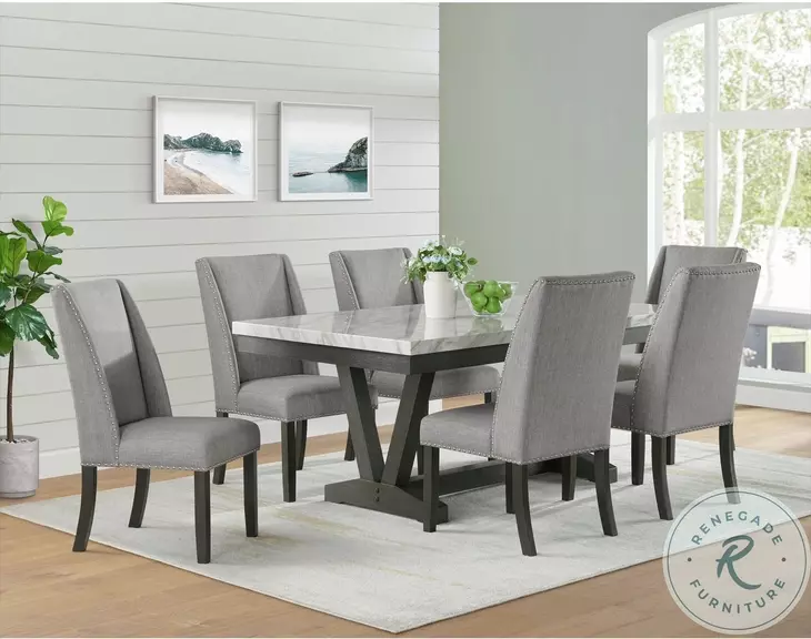 Eve Charcoal And White Dining Room Set