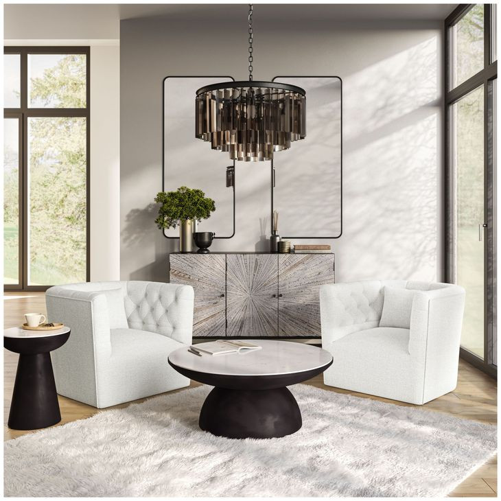 Everly Natural Swivel Accent Chair