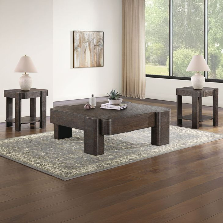 Salina Espresso Square Occassional Table Set