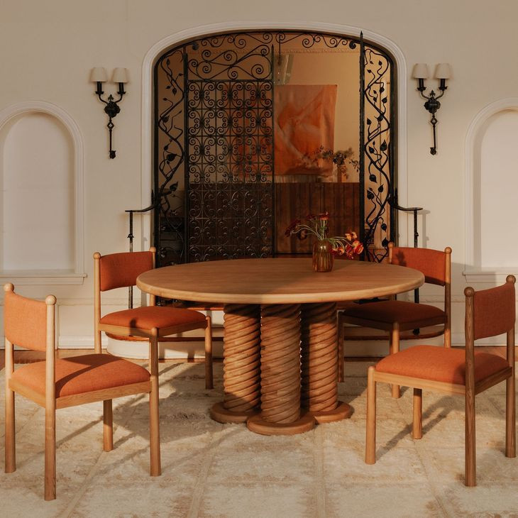 Villetta Deep Pink Upholstered Dining Chair Set of 2