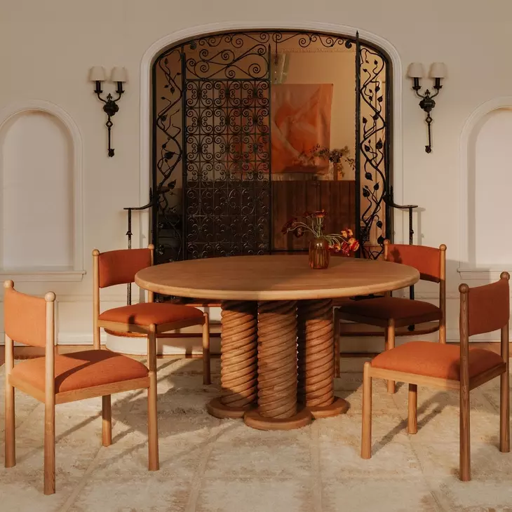Villetta Deep Pink Upholstered Dining Chair Set of 2