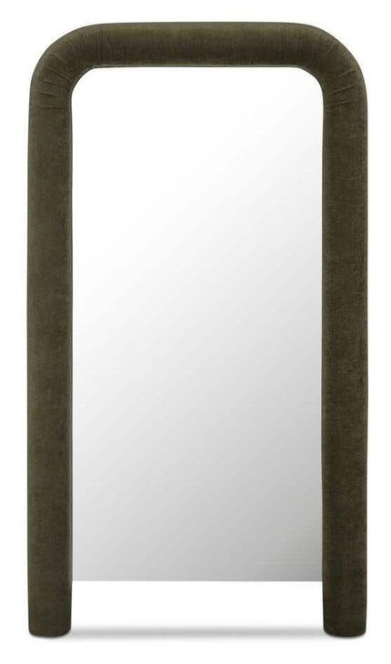 Ellison Olive Upholstered Rectangular Floor Mirror