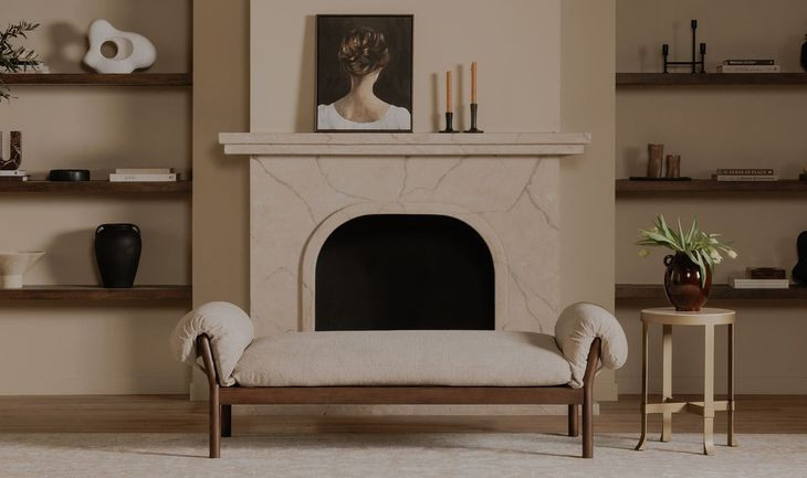 Cardero Beige and Brown Upholstered Daybed