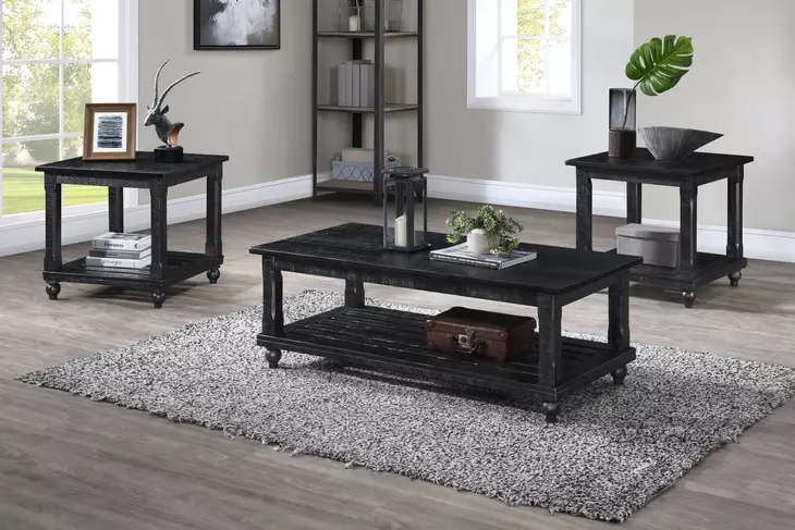 Cade Black 3 Piece Occasional Table Set