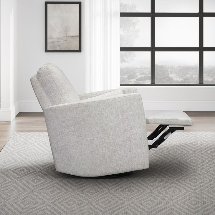Trenton Acadia White Manual Swivel Glider Recliner with Pillows