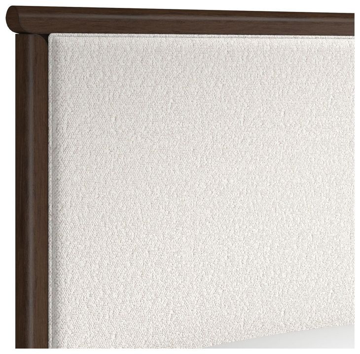 Verge Handcrafted Walnut and Cream King Upholstered Panel Bed