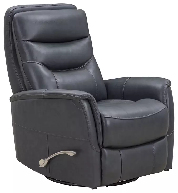 Gemini Milan Navy Leather Swivel Glider Recliner