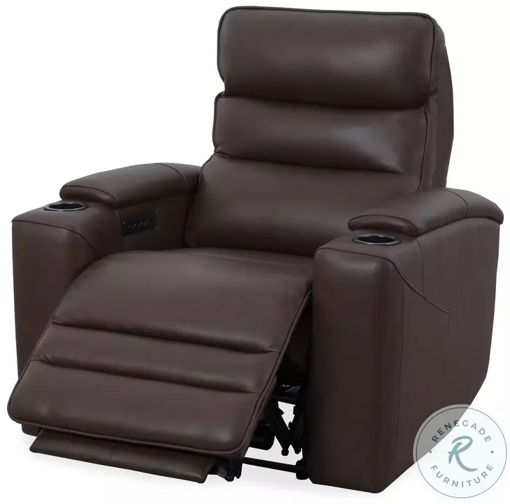 Norell Autumn Umber Leather Zero Gravity Power Recliner