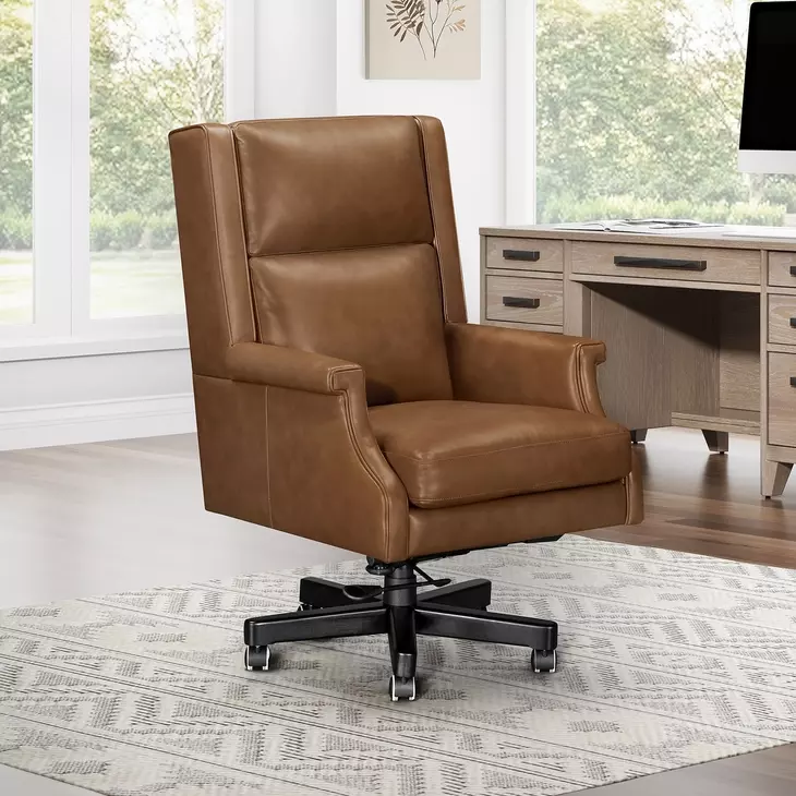 DC 132 RECH GCH Renaissance Chestnut Leather Upholstered Desk Chair
