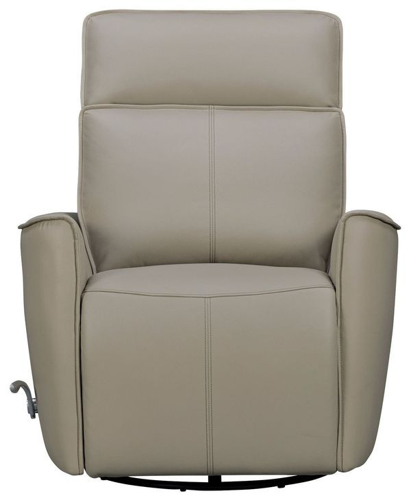 Roxy Abby Light Gray Leather Manual Swivel Glider Recliner
