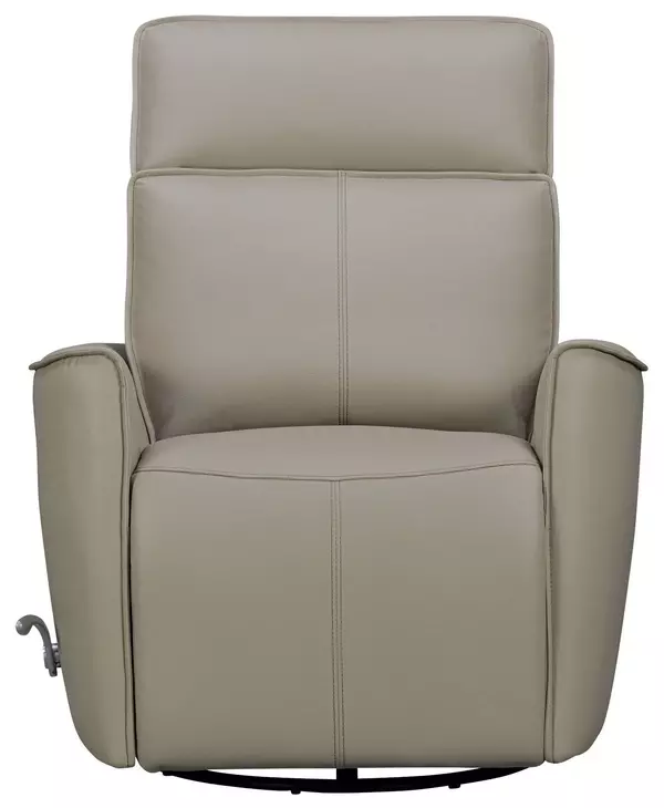Rovelle Abby Light Gray Leather Manual Swivel Glider Recliner