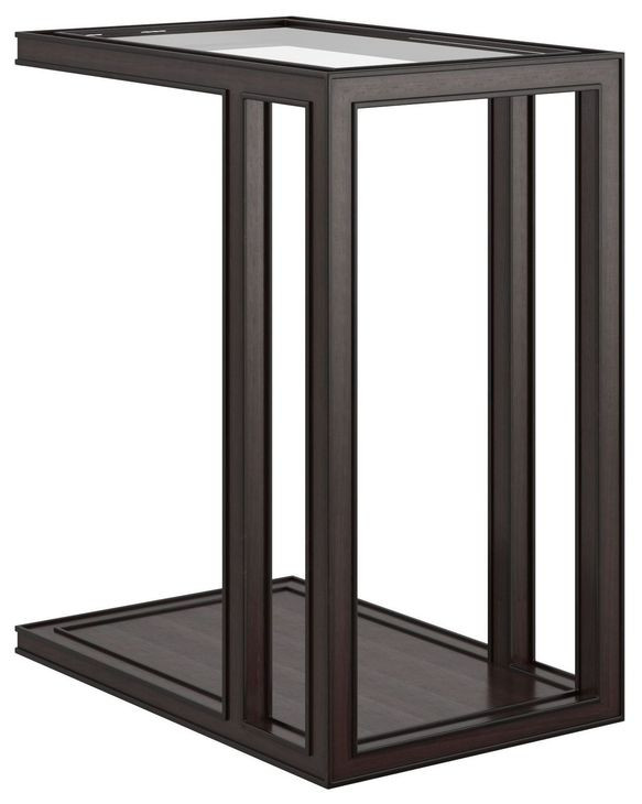 Glaze Cola Rectangular Glass Top End Table