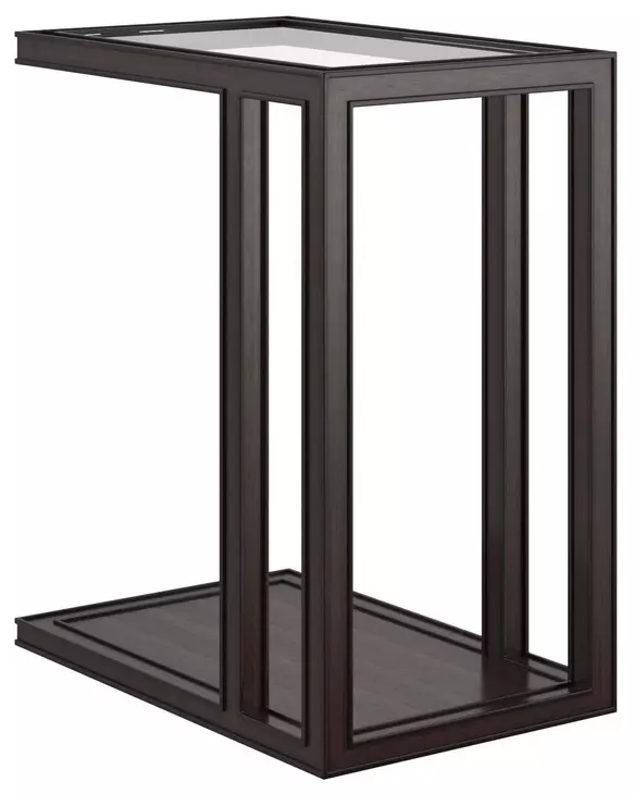 Glaze Cola Rectangular Glass Top End Table