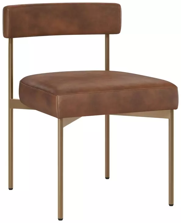 Astellan Bravo Cognac Upholstered Dining Chair Set of 2