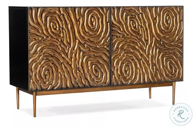 Impression Black And Bronze Gold 2 Door Entertainment Credenza