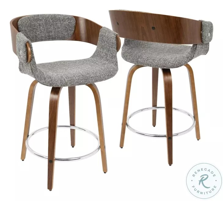 Elisa Grey Noise Counter Height Stool Set Of 2