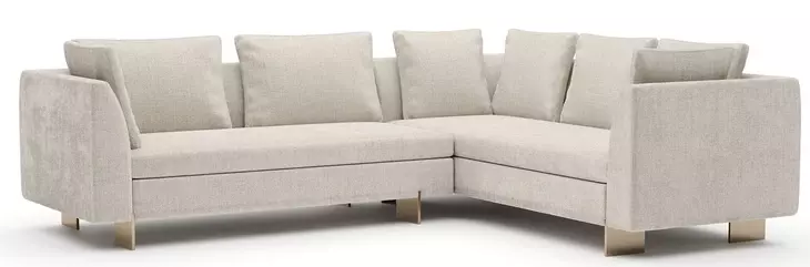 Altura Oatmeal 2 Piece Modular Small L Sectional with Pillows