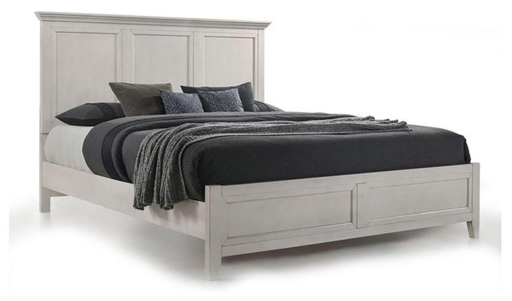 San Mateo Rustic White King Panel Bed