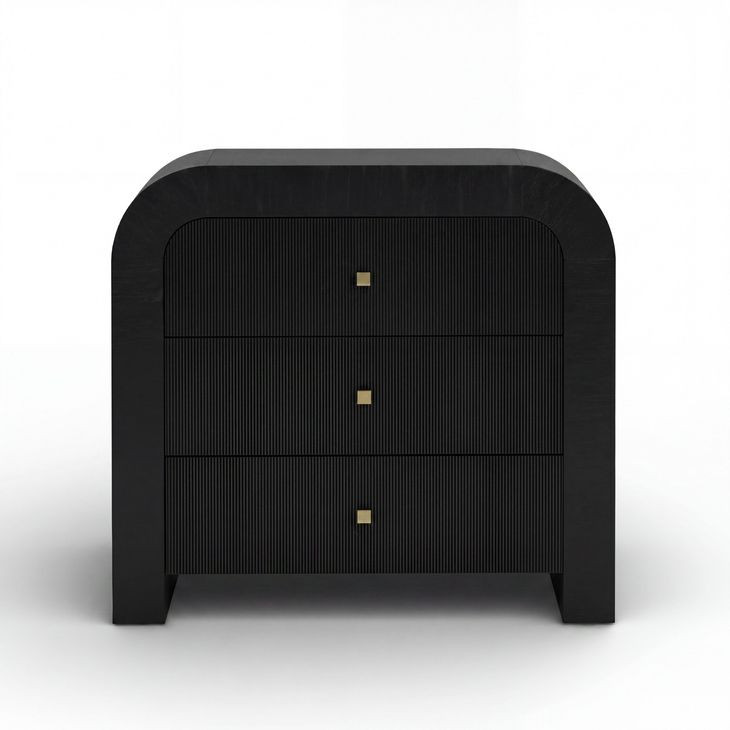 Hump Black Arched 3 Drawer Chest