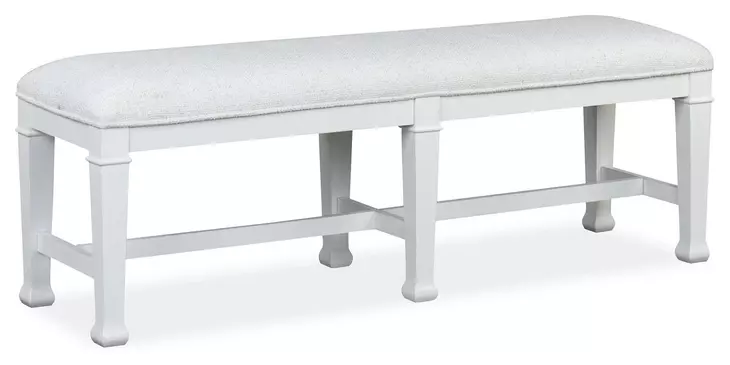 Crownfall Whisper White Upholstered Bench