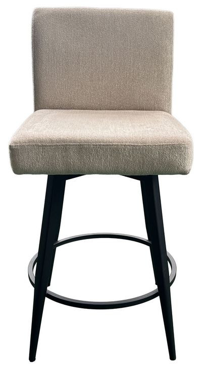 Metal Base Barstools Champagne Performance Fabric Swivel Bar Stool