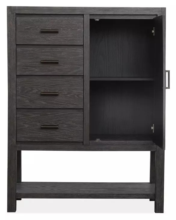 Plum Creek Ravenwood Black and Elite Dove Upholstered Panel Bedroom Set