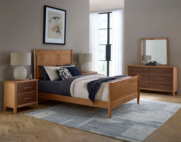 Nordhaven Clear Maple and Nordic Walnut 6 Drawer Dresser