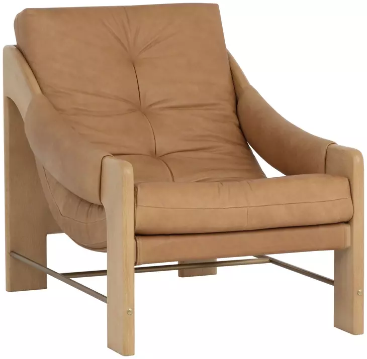 Fitzgerald Ludlow Sesame Leather Upholstered Lounge Chair