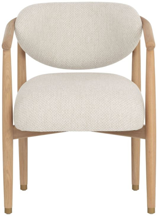 Sigrid Monument Oatmeal Upholstered Dining Arm Chair