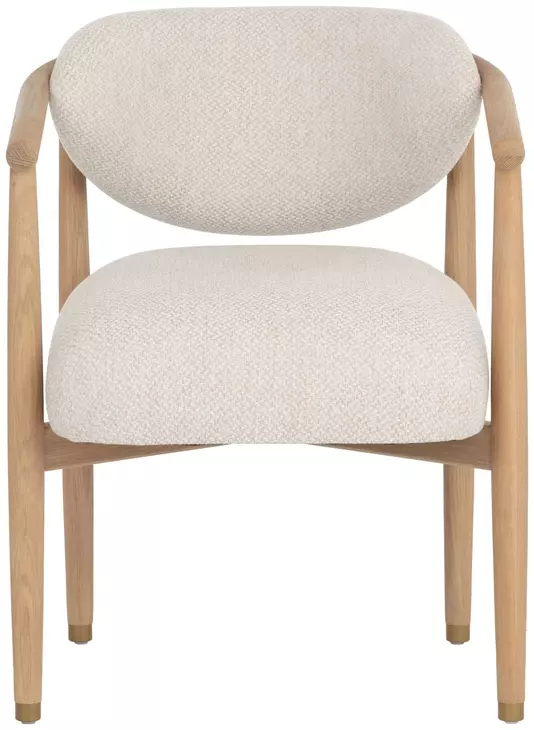 Sigrid Monument Oatmeal Upholstered Dining Arm Chair