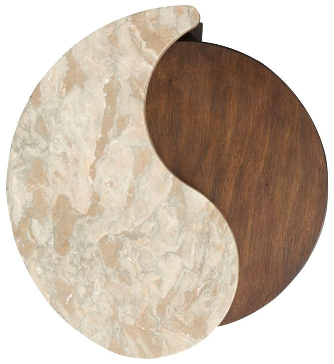 Mcpherson Burnt Umber Free Form Marble Top Nesting End Table