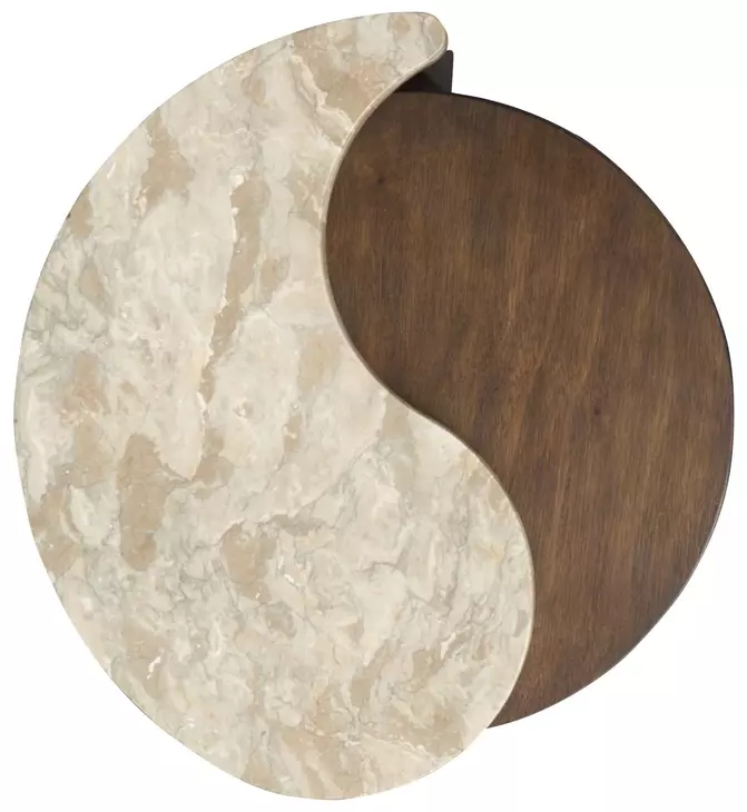 Mcpherson Burnt Umber Free Form Marble Top Nesting End Table