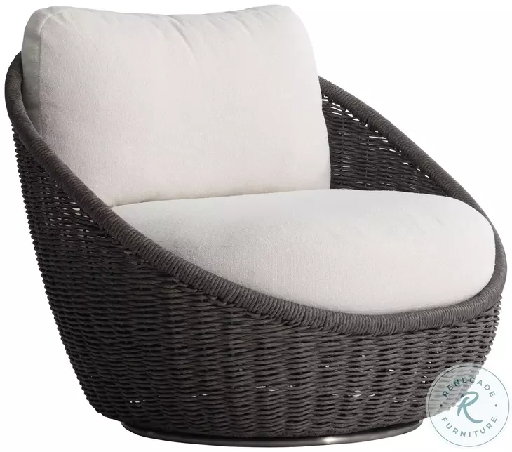 Santa Monica Pebble And Cream Outdoor Swivel Chair