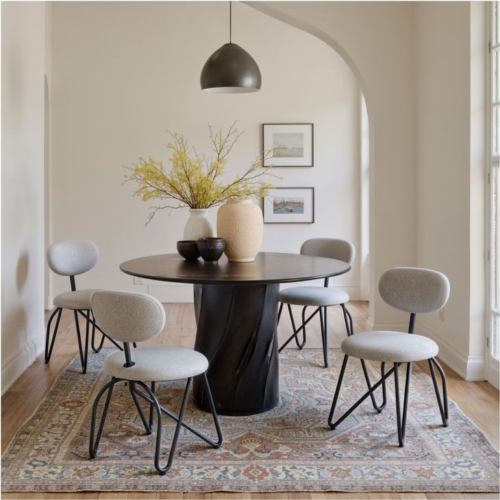 Kuro Black Round Dining Table