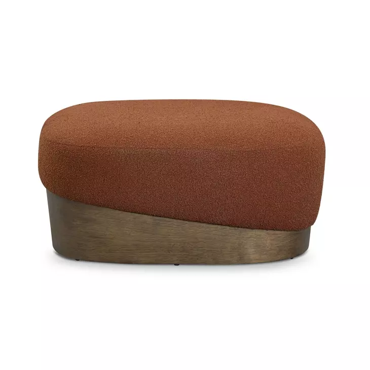 Domina Autumn Red Upholstered Rectangular Ottoman