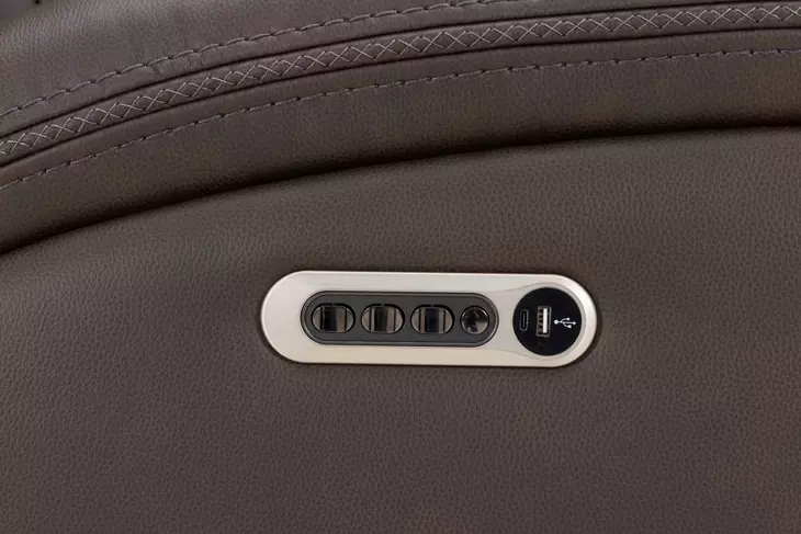 Maveric Bette Coffee 91" Zero Gravity Triple Power Reclining Sofa with Drop Down Table and USB Charging