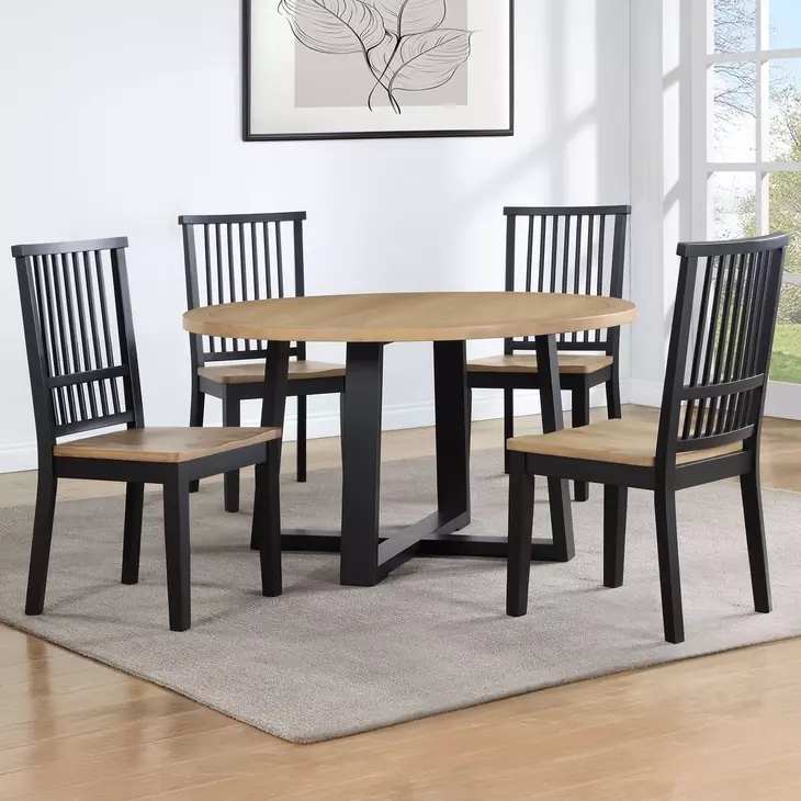 Magnolia Black Round Dining Room Set